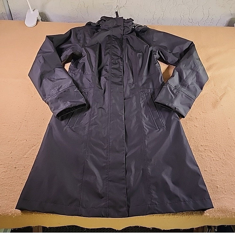 Eddie Bauer WeatherEdge Women's Trench Waterproof Jacket Removeable Hood Size XS